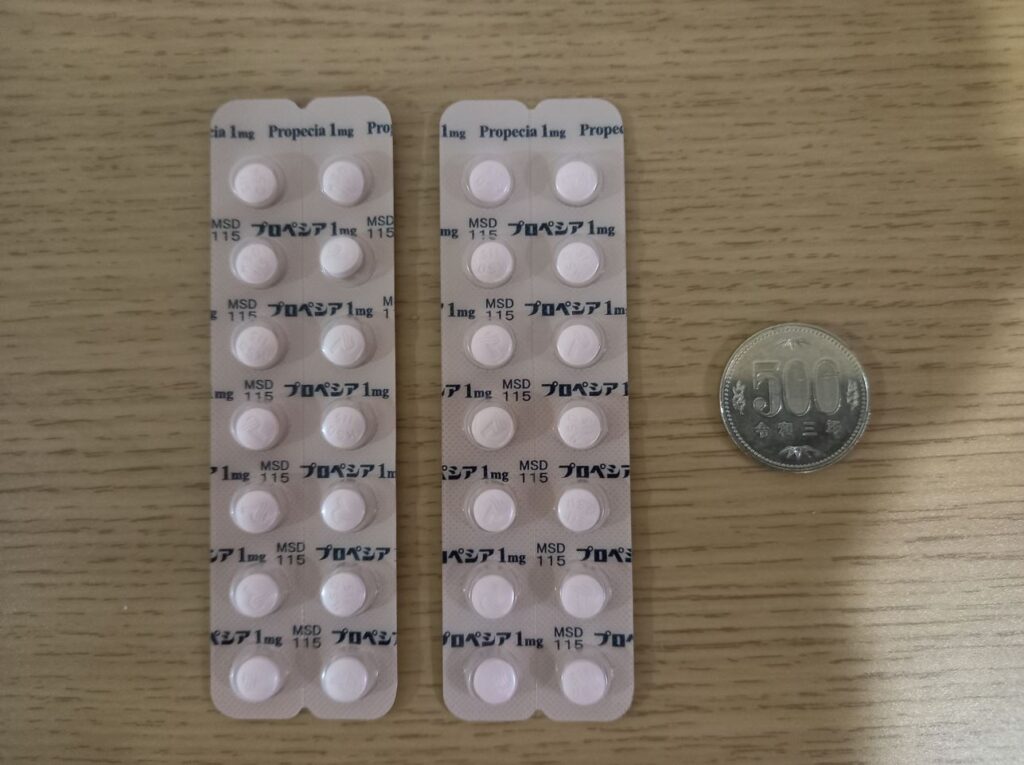 筆者の使用しているプロペシア(1か月分)